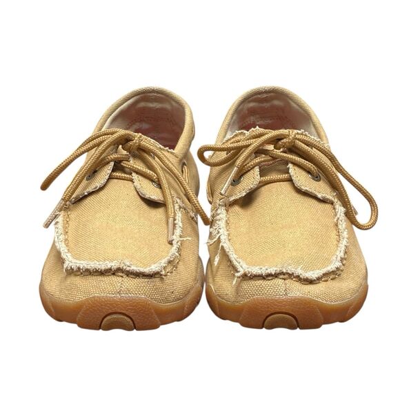 Twisted X Women's Size 10 Khaki Canvas Driving Moccasins (HF16) - Picture 2 of 8
